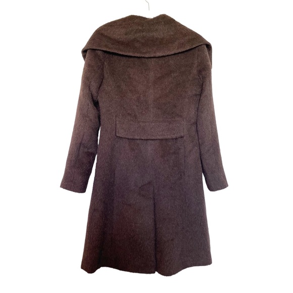 MaxMara Max and Co. Classics Cowl Collar Coat Alpaca/Wool Brown Retro Sz 6 - Picture 10 of 11